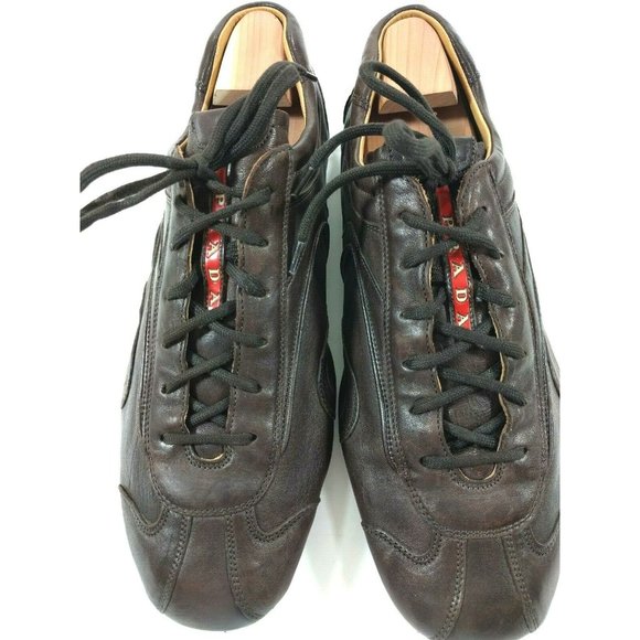 Authentic 4E1165 Prada Brown Leather Drivers Sz 11 - Picture 4 of 12